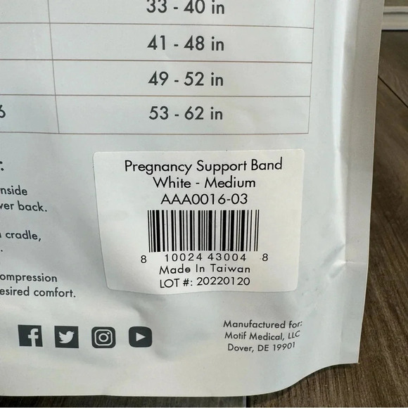 Motif Medical Pregnancy Support Band Medium White • New in Package! - Picture 7 of 8